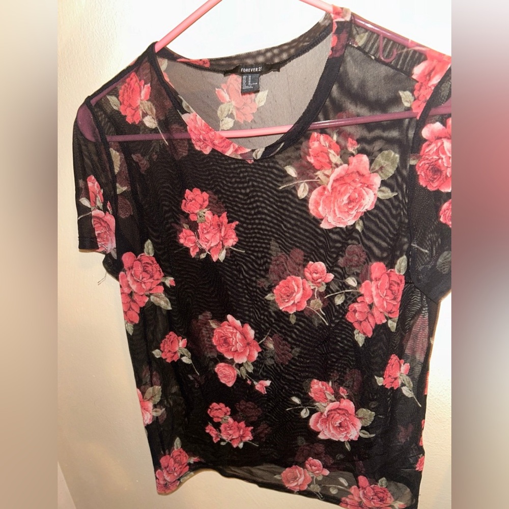Floral Mesh Top